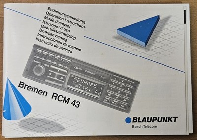 Blaupunkt Barcelona RCM 43 Operation manual / Fitting instructions
