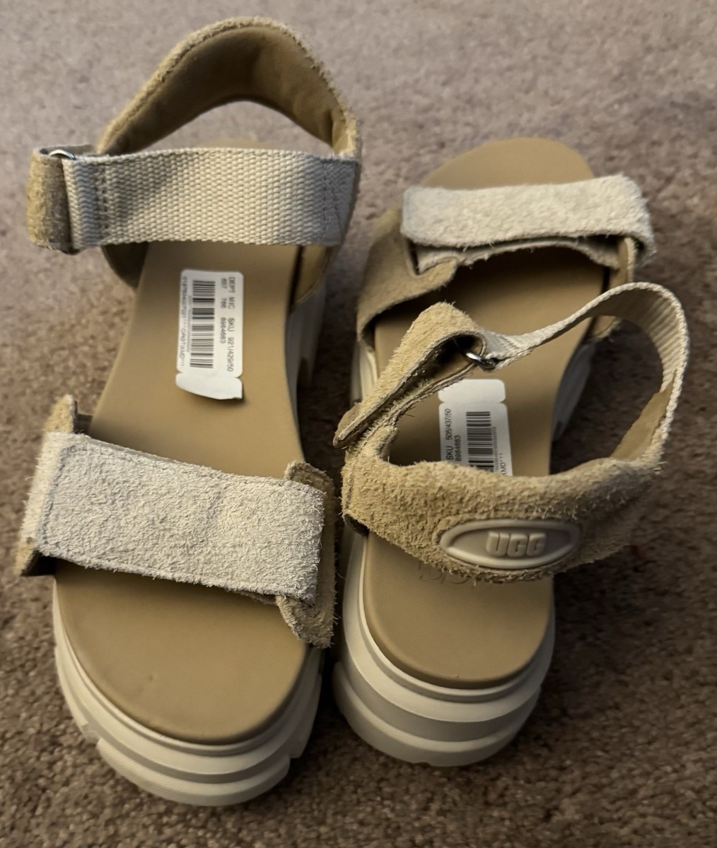 UGG Women's Ashton Ankle Sand Leather Platform Sandals Size 9 1/2