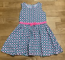 Girl's Gymboree Pink/Navy/Teal Printed Dress Size 6 EUC