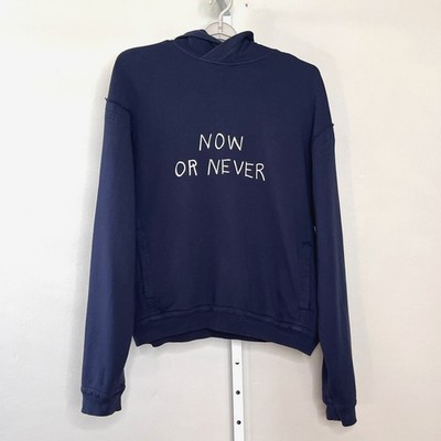 Haider Ackermann Navy Now or Never Hoodie Sweatshirt Indie Sleaze Grail Luxe S
