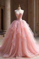Light Pink Quinceanera Dresses Lace Appliques Sweet 16 Dress Junior Girls Party