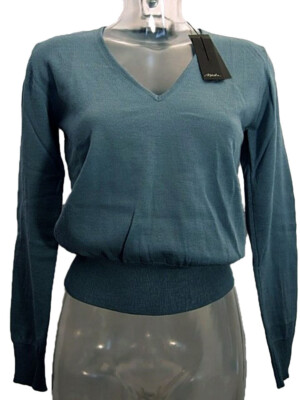 MASKA Italy Damen Pullover Shirt Gr. 40 Lana Verde petrolio Original Neu