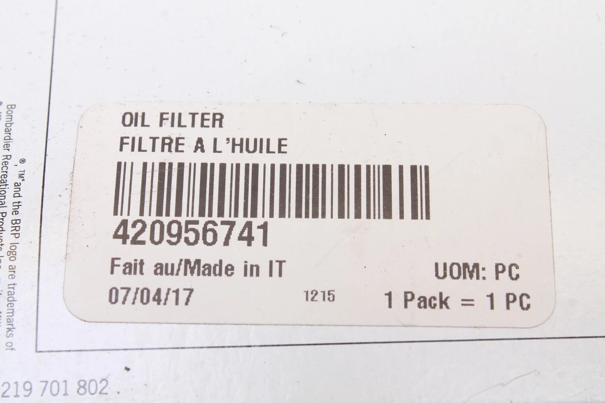 Seadoo 420956741 Genuine OEM 4 Stroke Oil Filter Sea-Doo 4-TEC 4 