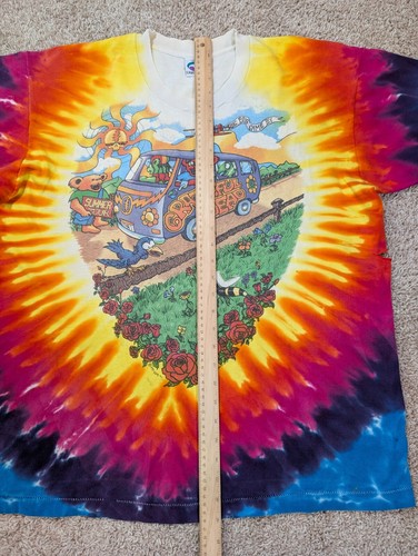 T-shirt Grateful Dead Summer Tour 1994 vintage USA blu liquido tie dye taglia XL *Dmg - Foto 8 di 23