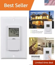 Durable 7-Day Programmable Timer Switch - Single Pole & 3-Way Compatible
