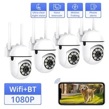 4PCS Security Camera System Outdoor Night Vision 1080P 2.4GWIFI Home Wired Cam