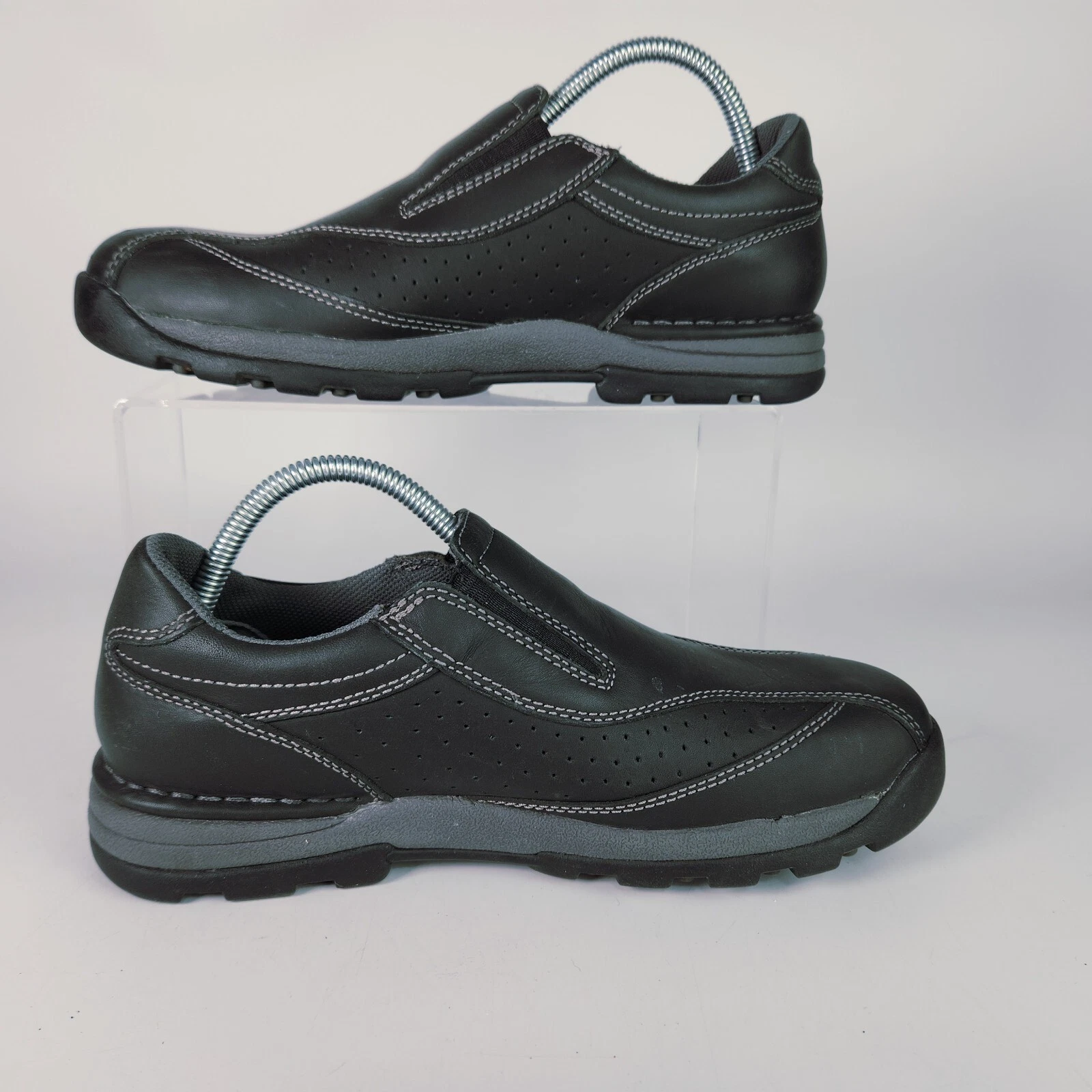 Scarpe mocassini CLARKS Charton Step da uomo in pelle nera UK 7 5