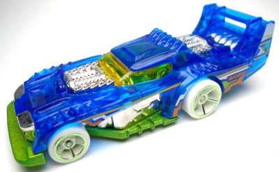 2018 HOT WHEELS TWO TIMER X-RAYCERS BLUE 1:64 DIECAST 3 1/4'' CAR W/ GREEN WHITE