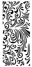 Really Great Stencils, Sweeping Flourish Stencil, 4 x 8", Background, Swirling
