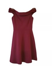 Lulus Season of Fun Magenta Skater Off the Shoulder Dress Womens Size XS