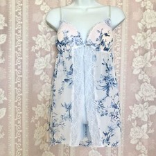 Vintage Linea Donatella Blue and White Babydoll Top