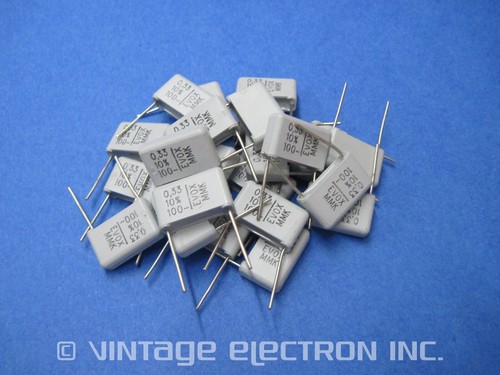 (25) EVOX MMK Radial Metallized Polyester Film Box Capacitors: 0.33uF 10% 100V - Picture 6 of 12