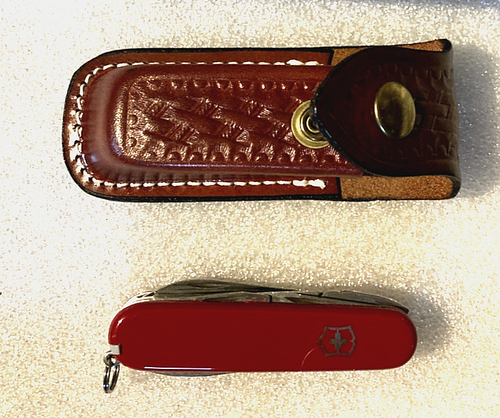 Vintage Swiss Army Officer Knife Stainless Rostfrei With Leather Case - Picture 2 of 9