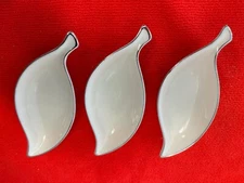 Lenox Leaf Shaped Small Sauce Dishes w/Silver Edge- 3 pcs.