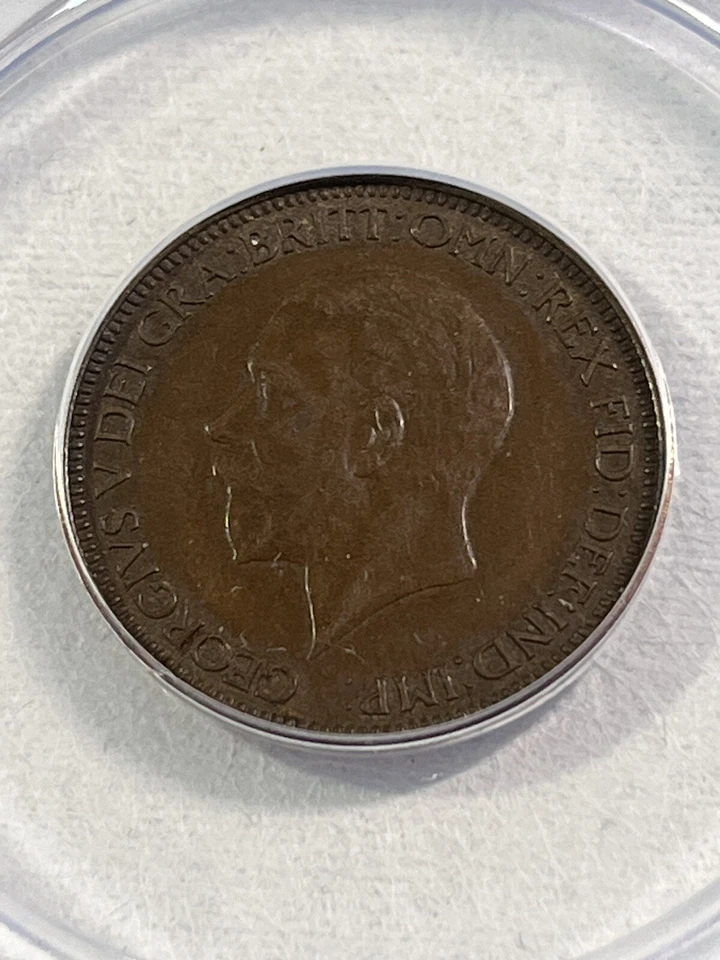1936 Great Britain Half Penny Graded AU 50 by ANACS - Image 3 of 4