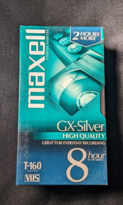 New Sealed Maxwell Video Cassette GX-Silver T-160 8 Hour VHS Tapes tape