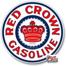 (REDC-2) 5" RED CROWN GAS PUMP OIL TANK DECAL  