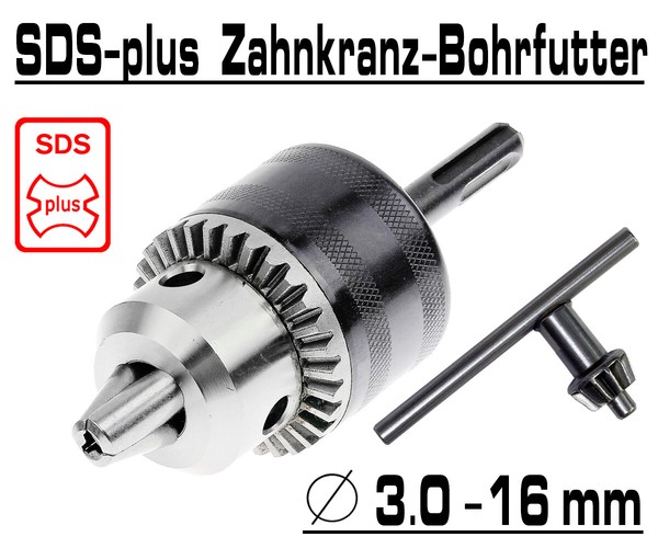 Sds-Plus Zahnkranz Bohrfutter Bohrhammer Bohrmaschinen Spann Futter Ø 3.0 - 16Mm-image
