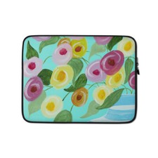 Teal Flower Laptop Sleeve