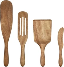 Mad Hungry® 4-Piece Wood Spurtle Set - Acacia Wood - Natural
