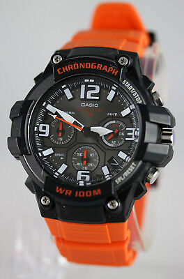 Casio 'Heavy Duty Chronograph' reloj informal de resina y acero inoxidable,  de cuarzo, de color naranja, para hombre (Modelo: MCW100H-4AV)