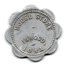 MODEL STORE • GOOD FOR 10¢ IN MERCHANDISE • INWOOD, IOWA, IA. • TC-261645