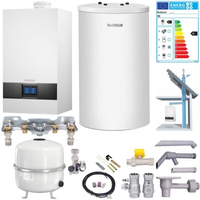 Buderus Paket GB172i.2 Gas-Brennwerttherme 20kW 2E Speicher 120L u. 10 m Schacht