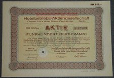 Hotelbetriebs-Aktiengesellschaft Conrad Uhl's Hotel Bristo-Centalhotel 27 500 RM