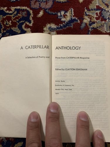 Clayton Eshleman Caterpillar Anthology 1st Edition 1971 Poetry Book Contemporary - Picture 4 of 5