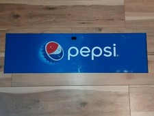 Pepsi Cola Soda Pop Advertising Store Display Plastic Sign 39" x 11"