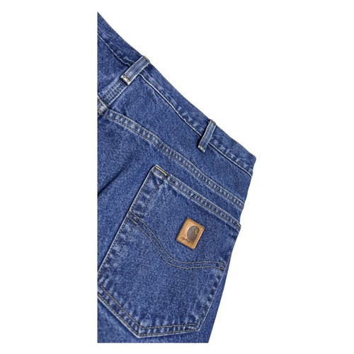 Carhartt Pants Relaxed Fit Flannel Plaid Lined Blue Work Denim Jeans Mens 36x26 - Picture 2 of 8