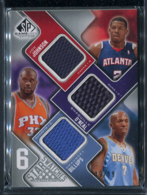 2009 SP GAME USED 6 STAR SWATCHES SHAQUILLE VINCE CARTER BILLUPS #HCBJBO /99 BJ1