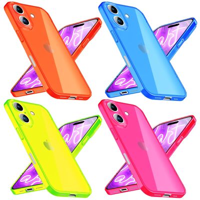 iPhone 16 Handyhülle Neon Silikonhülle NALIA Case Cover bunt matt soft
