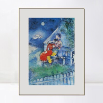 Framed Canvas Giclee Print The Lovers, 1929 by Marc Chagall Wall