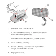 Dental Bondable Buccal Tube with Sliding Crimpable Hook 1st Molar 022 Roth/MBT