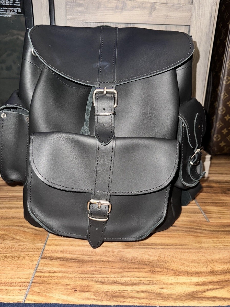 Grafea London Leather Black Rucksack Large Sized Backpack  display picture 1