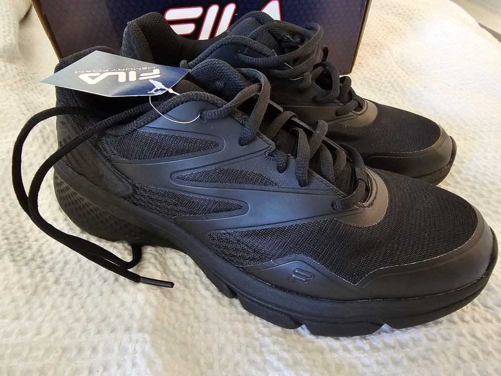 NEW Fila Mens Superstride 4, Black,  Lace Up Sneaker Shoes Size 9.5