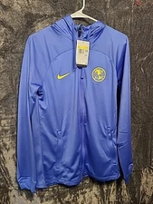 Men's S Nike Club America Full Zip Jacket Hoodie Blue Slim Fit DJ8537-432