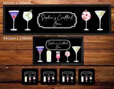 Personalised Bar Runner/Bar Mat/Beer Mat Cocktail, Mancave, Homebar, Barware