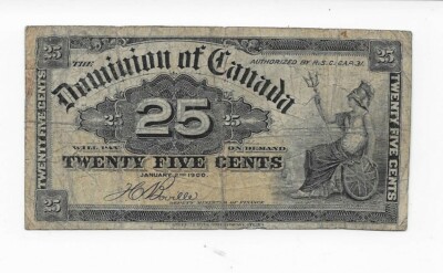 1900 Canada Dominion of Canada 25 Cents Note NO Tears Nice ! | eBay