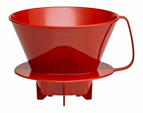 HIC Coffee Filter Cone Red Number 4-Size Filter Brews 8 to 12-Cups Thumbnail Picture
