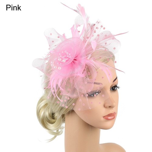 Fascinator Hat Feathers Hair Clip Tea Party Headband Alice Headband Clip - Picture 20 of 28