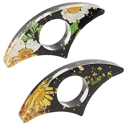  Dried Flower Book Holder, 2 Pieces Handmade Thumb Book Page Holder Resin 