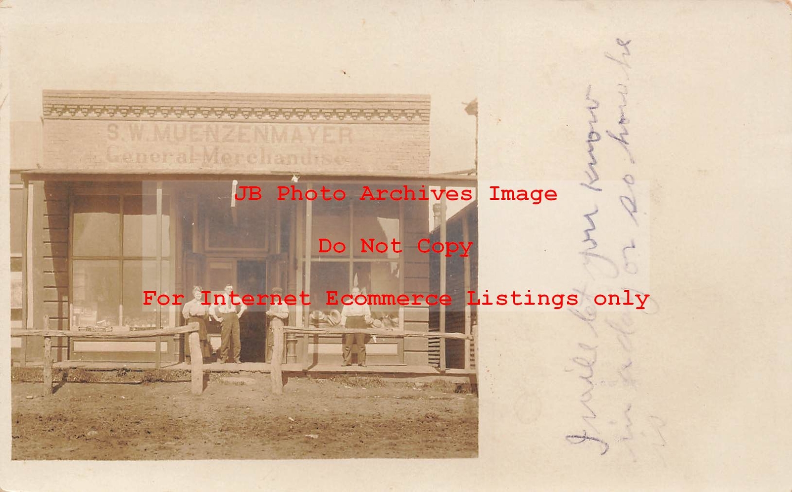 KS, Woodbine, Kansas, RPPC, SW Muenzenmayer General Store, 1909 PM