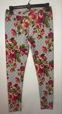 Matilda Jane Gitls Leggins Sz 12 New without Tag Red Floral MJ-37