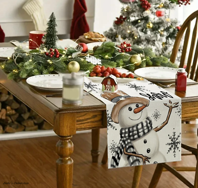 Frohe Weihnachten Weihnachts Tischläufer Tischdecke Xmas Aufleger Tischband Deko