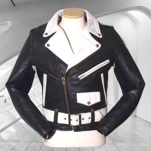 Vanson C2 Double Riders Leather Jacket Black White Men’s 38 USA Made Pre-Owned