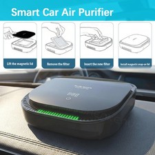 Quiet Car Air Purifier USB Ionizer Air Cleaner for Vehicle Odors  - Black