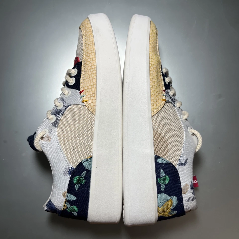 Zapatillas Desigual Crema con Toque Artesanal Boho Mujer’s Talla 8 Foto 3 de 4