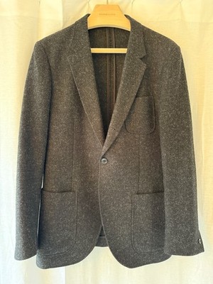 Club Monaco Men s Shetland Wool Blazer, Grant Fit, Charcoal Grey, 42R